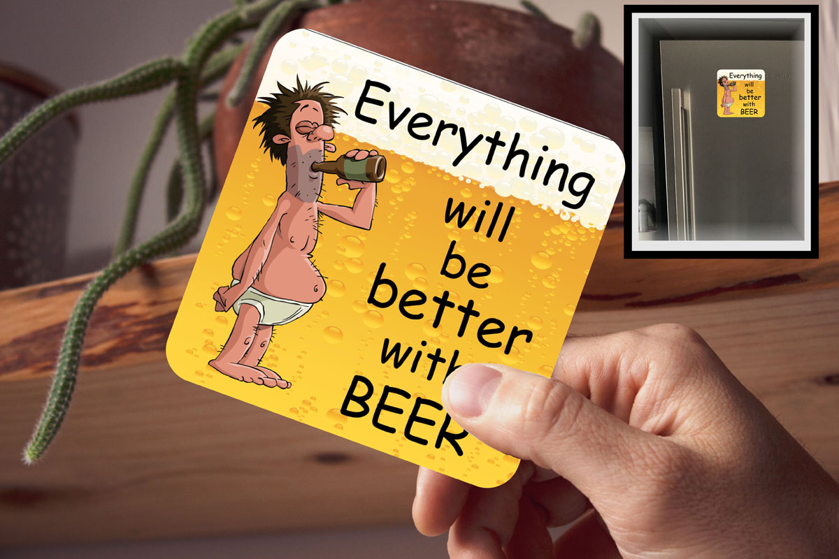 Drink Coaster Magnetic - Better With Beer