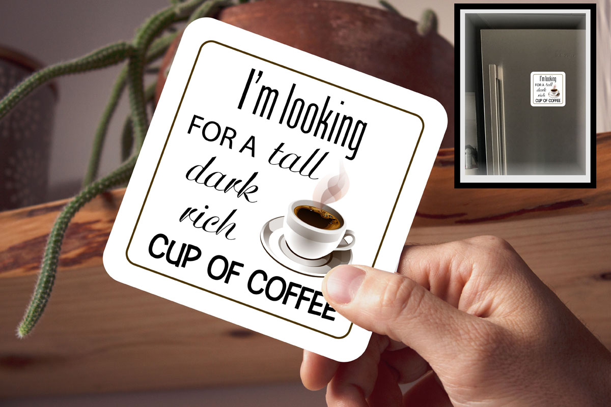 Drink Coaster Magnetic - Dark Rich Coffee