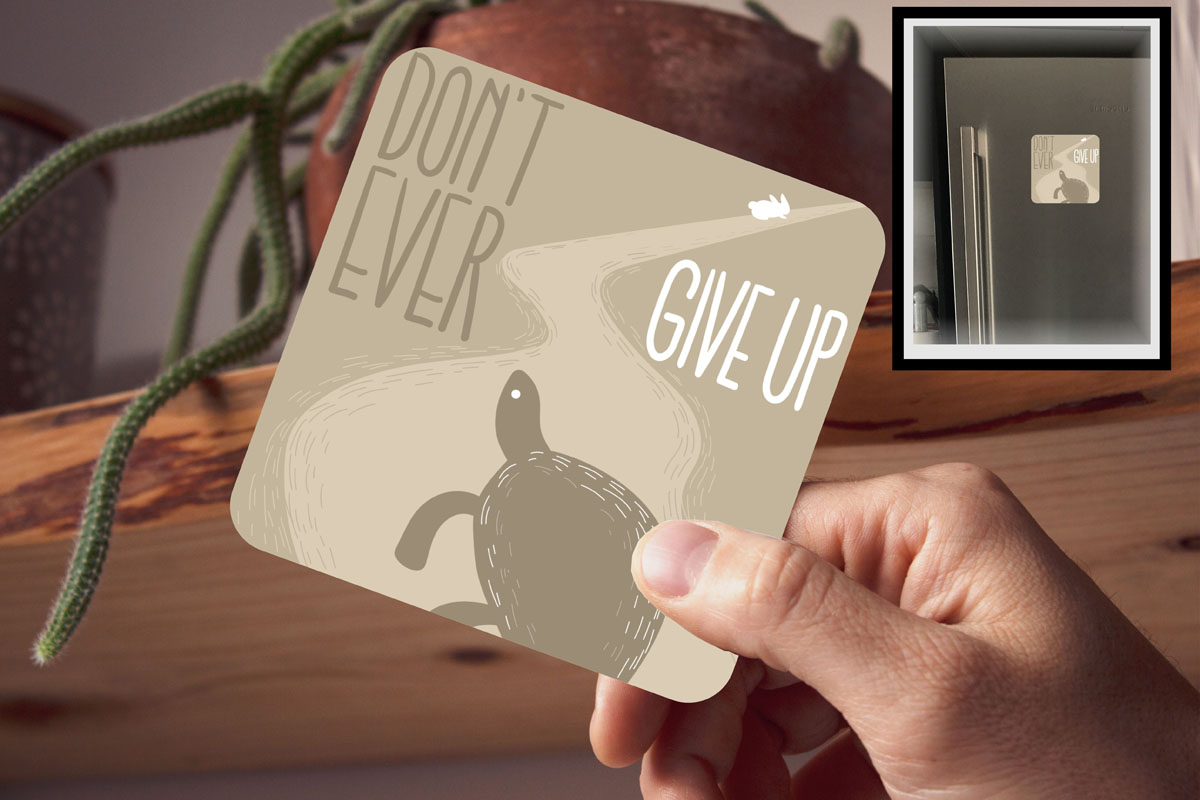 Drink Coaster Magnetic - Turtle Dont Give Up