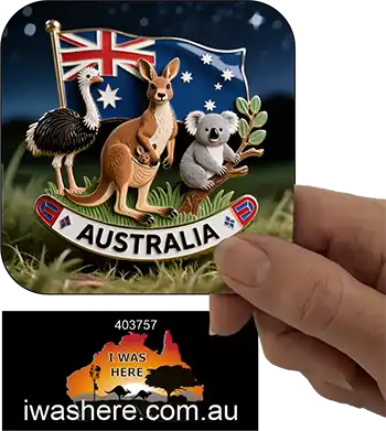 Coaster - Australia Theme Flag Animals