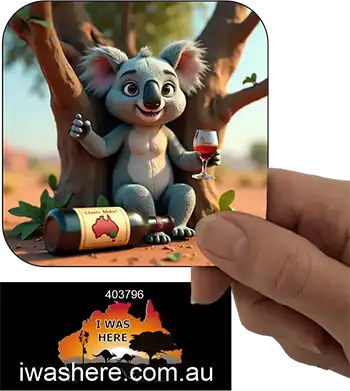 Coaster - Koala Enjoying Wine 1