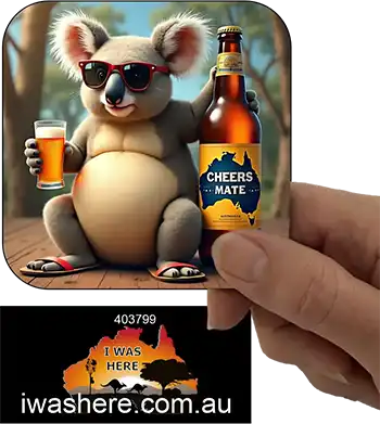Coaster - Koala Enjoying Beer 2