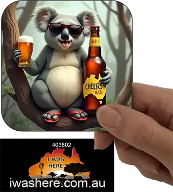 Coaster - Koala Enjoying Beer 5