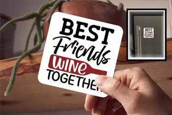 Coaster - Best Friends Wine Together - Red