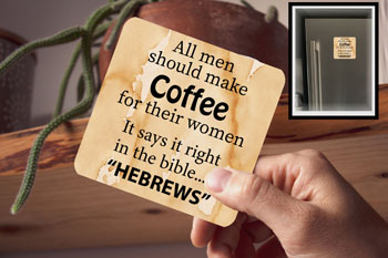 Drink Coaster - Coffee Hebrews (fridge magnet)