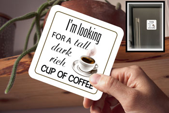 Drink Coaster - Dark Rich Coffee (fridge magnet)