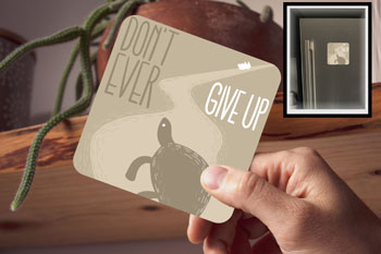 Drink Coaster Magnetic - Turtle Dont Give Up