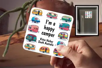 Drink Coaster - I Am A Happy Camper Victor Harbor
