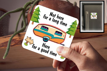 Drink Coaster Magnetic - Here Good Long Time
