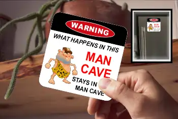 Coaster - What Happen In Man Cave Stays In The Man Cave - Grumpy Caveman