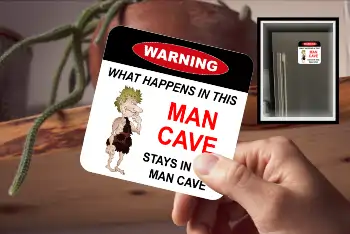 Coaster - What Happen In Man Cave Stays In The Man Cave - Skinny Caveman