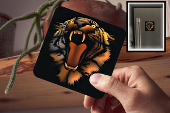 Drink Coaster Tiger - Magnetic (fridge magnet)