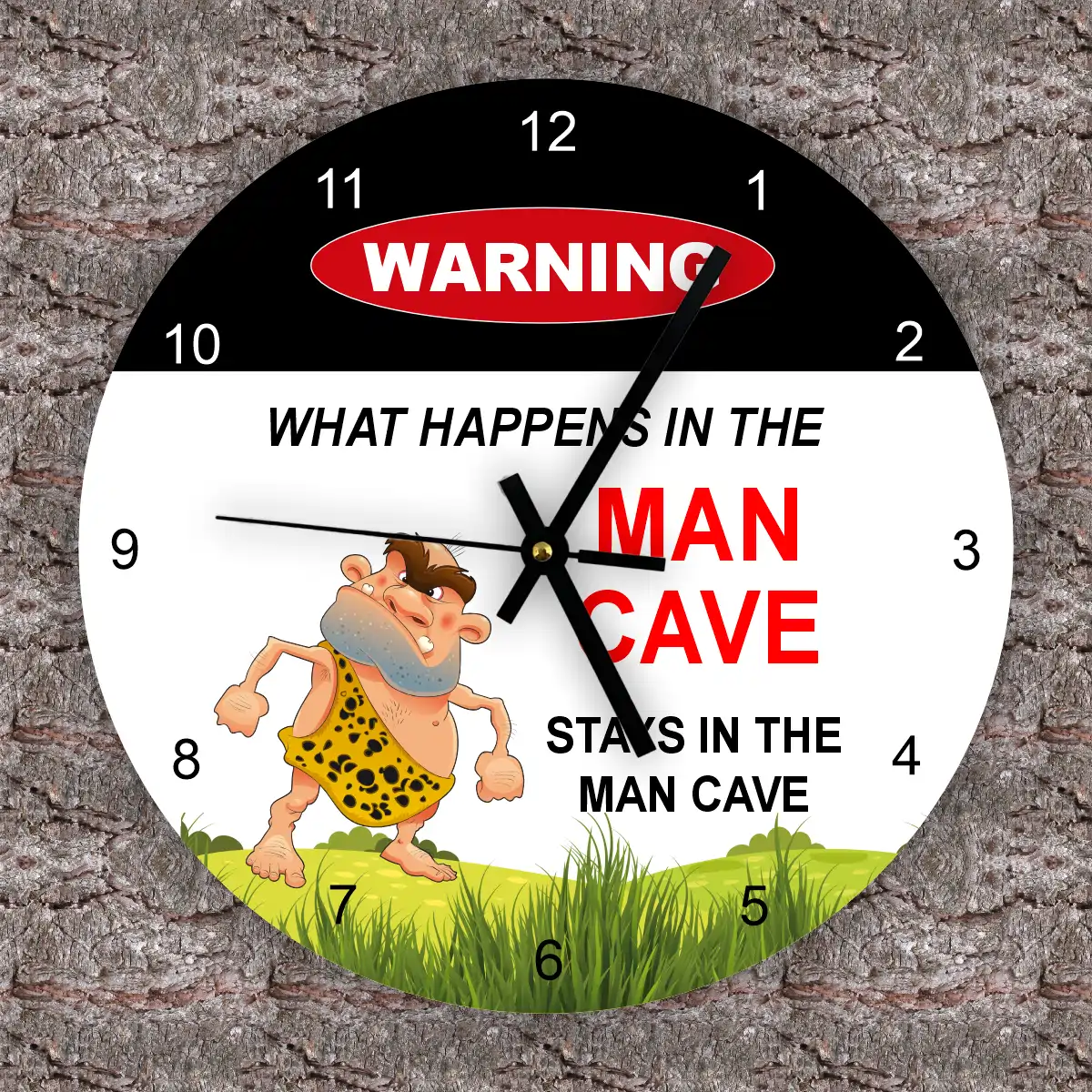 Man Cave Clock Grumpy Caveman
