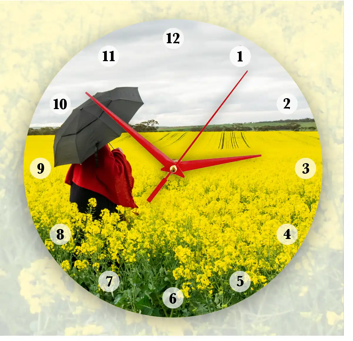 Canola Farm Wall Clock