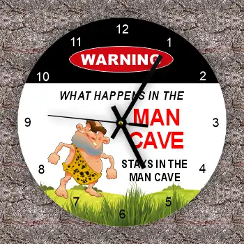 Man Cave Clock Grumpy Caveman