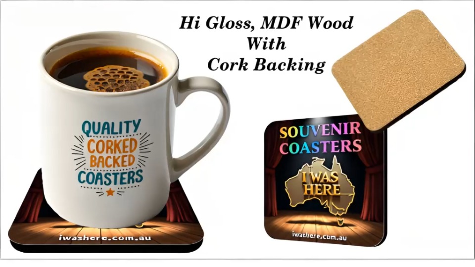Gloss MDF Corked Backed Coasters